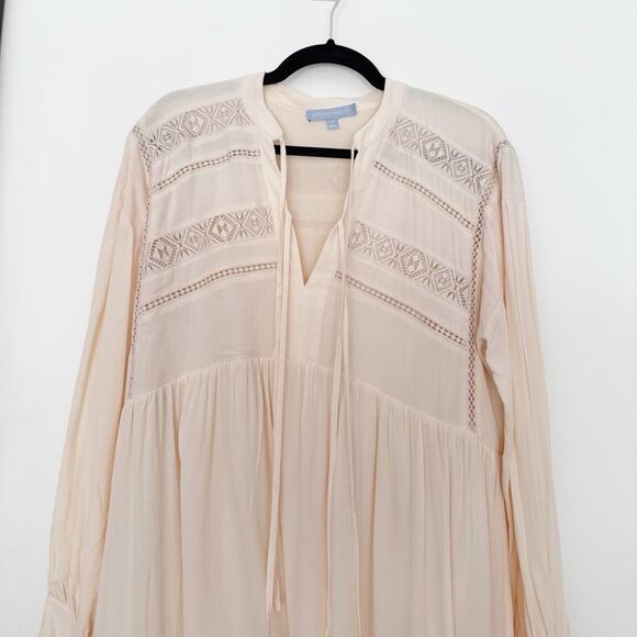 Antonio Melani Sawyer Cream Boho Long Sleeve Jacquard Dress - Picture 7 of 8